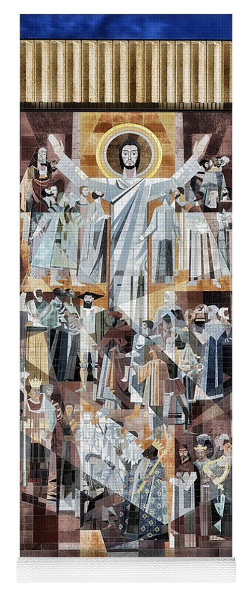 Jesus Christ Yoga Mat featuring the photograph Touchdown Jesus by Mountain Dreams