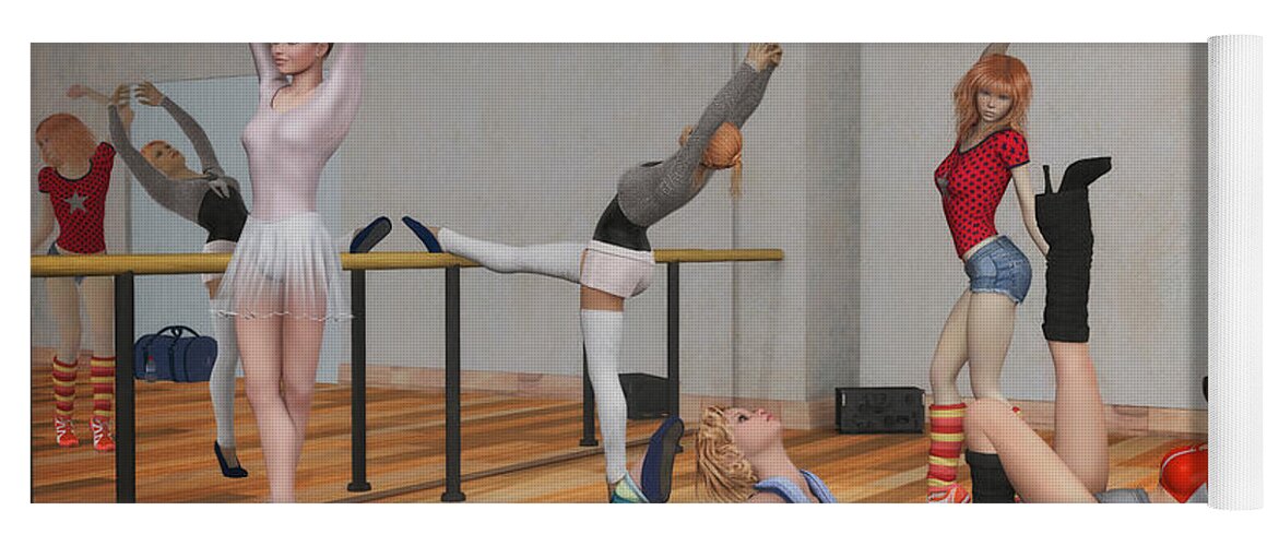 3d Yoga Mat featuring the digital art Training by Jutta Maria Pusl