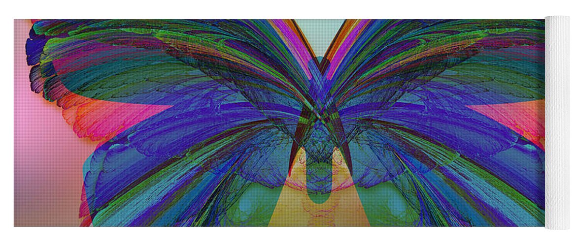 Butterfly Yoga Mat featuring the digital art Translucent Butterfly by Klara Acel