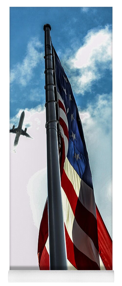 American Flag Yoga Mat featuring the photograph Tribute to the Day America Stood Still by Rene Triay FineArt Photos