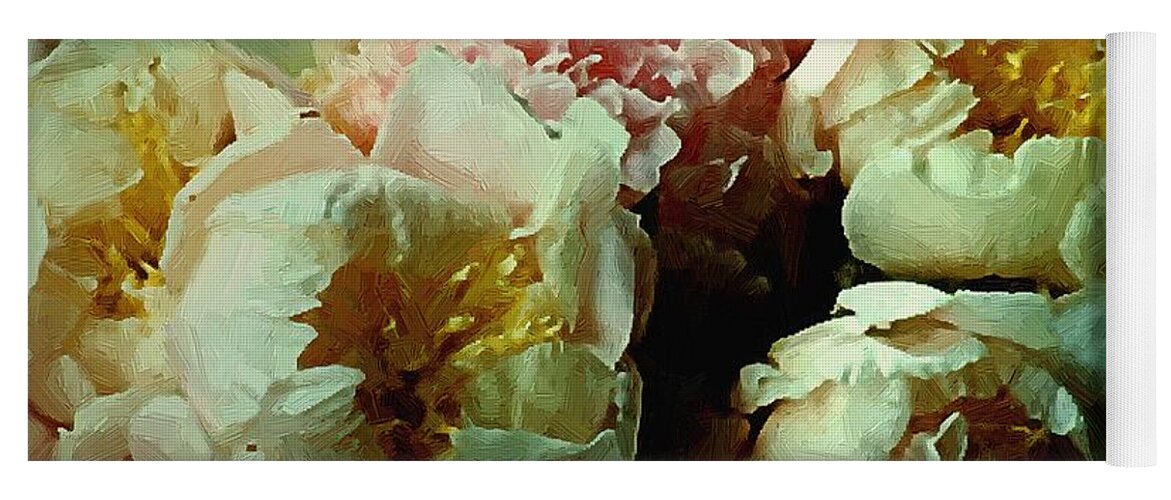 Peonies Yoga Mat featuring the painting Tribute to the Old Masters by RC DeWinter