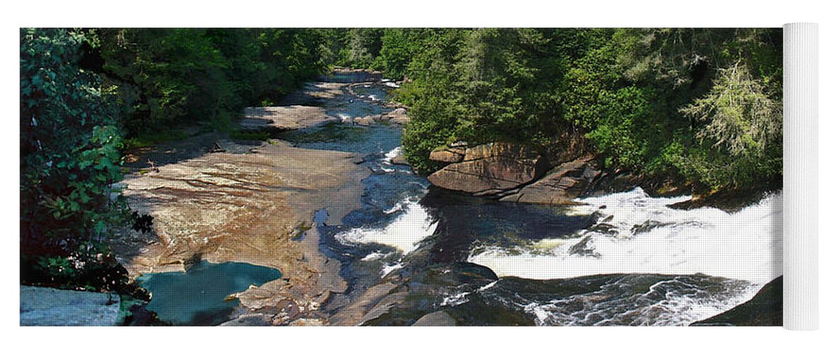 Triple Falls North Carolina Yoga Mat featuring the photograph Triple Falls North Carolina by Steve Karol