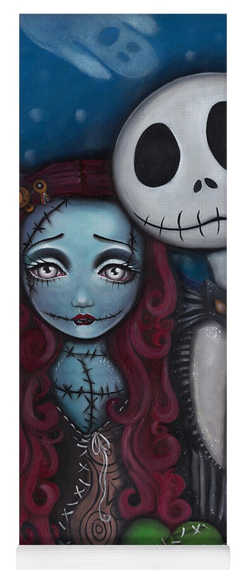 Nightmare Before Christmas Yoga Mat featuring the painting True Love by Abril Andrade