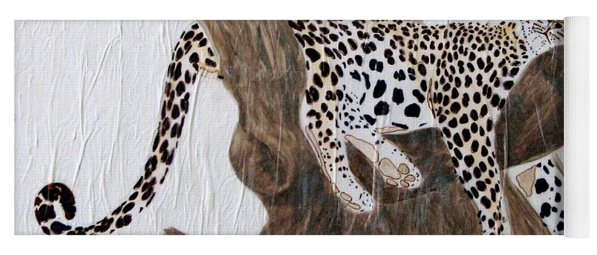 Leopard Yoga Mat featuring the painting Tuckered Out by Stephanie Grant