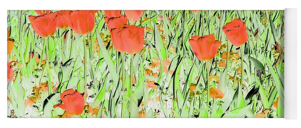 Tulip Yoga Mat featuring the photograph Tulips - Field With Love - PhotoPower 1971 by Pamela Critchlow