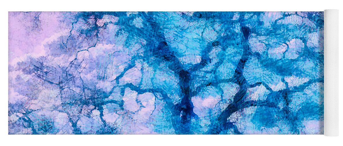 Nature Yoga Mat featuring the digital art Turquoise Oak Tree by Priya Ghose