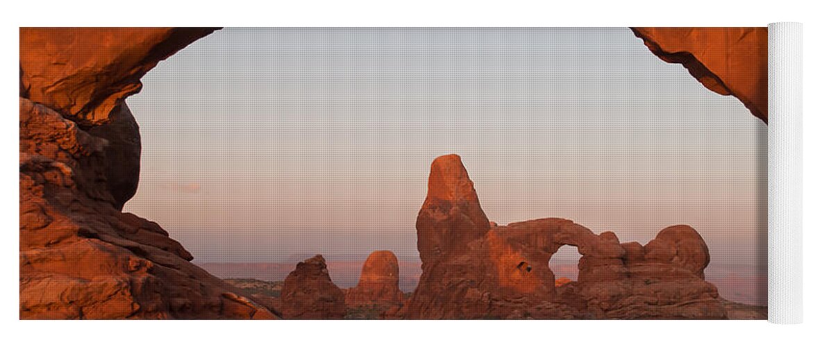 Moab Wall Art Yoga Mat featuring the photograph Turret Arch and North Window - Arches National Park - Utah by Gregory Ballos