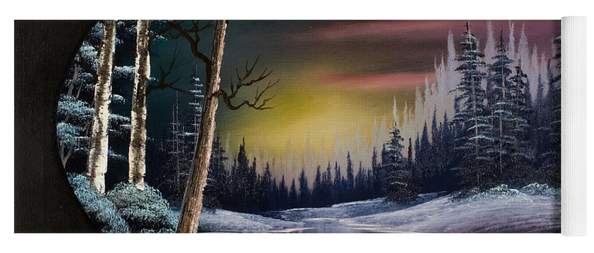 Landscape Yoga Mat featuring the painting Nightfall's Approach by Chris Steele