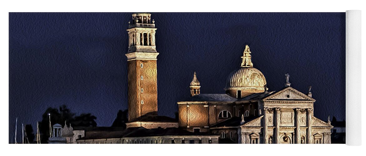 Architecture Yoga Mat featuring the photograph Twilight in Venice by Maria Coulson