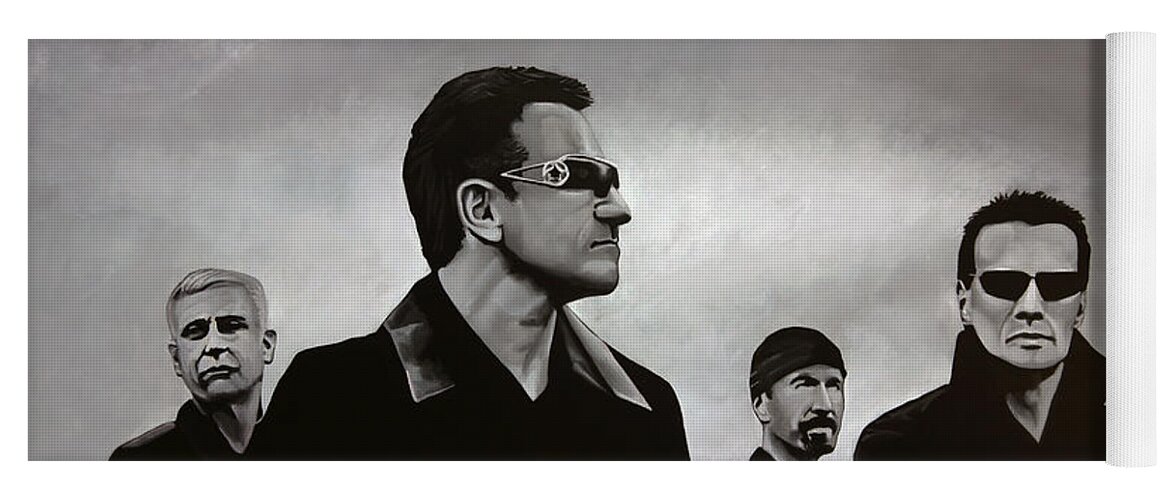 U2 Yoga Mat featuring the painting U2 by Paul Meijering