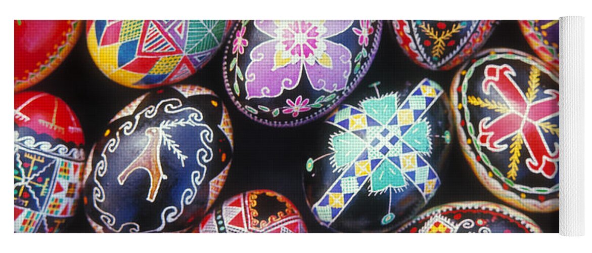 Horizontal Yoga Mat featuring the photograph Ukrainian Easter Eggs by Verlin L Biggs