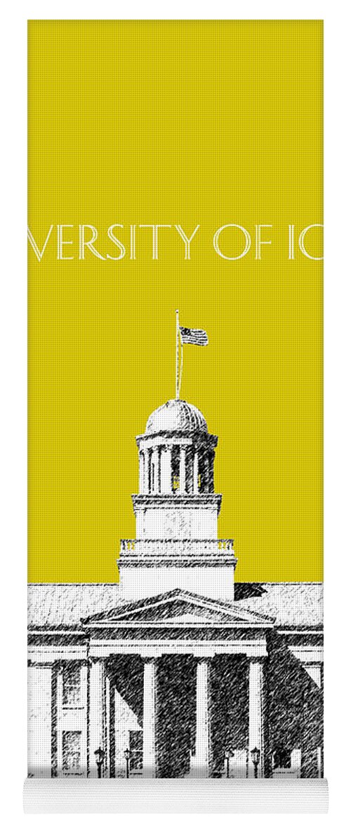 University Yoga Mat featuring the digital art University of Iowa - Mustard Yellow by DB Artist