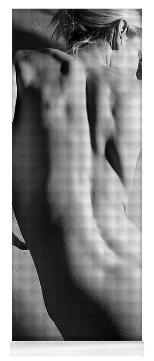 Nude Yoga Mat featuring the photograph Untitled in Black And White by Joe Kozlowski