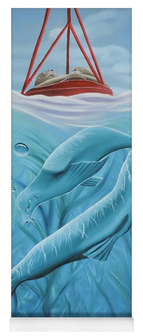 Ocean Yoga Mat featuring the painting Uphoria by Dianna Lewis