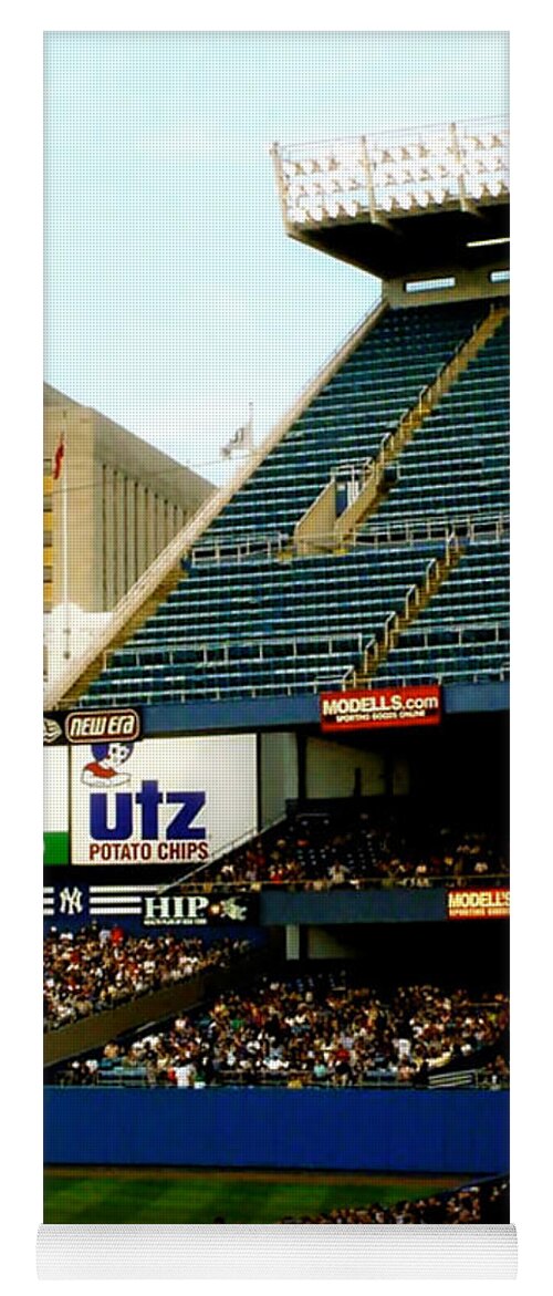 Yankee Stadium Photographs Yoga Mat featuring the pyrography Yankee Stadium Upper Deck by Iconic Images Art Gallery David Pucciarelli