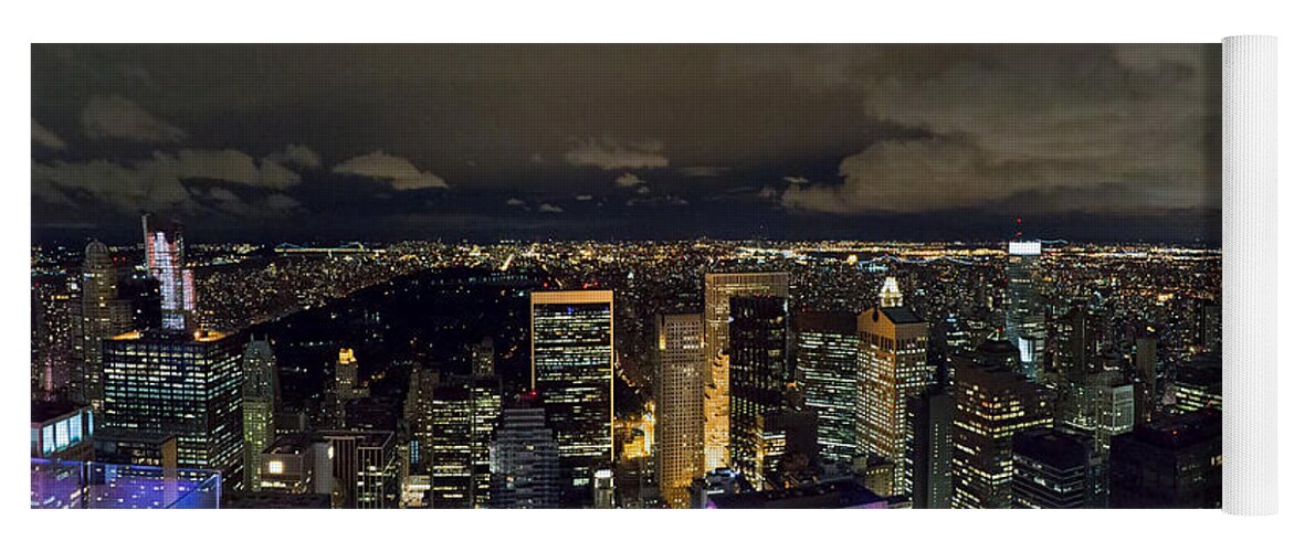 Central Park Yoga Mat featuring the photograph Uptown New York and Central Park at night by Gary Eason