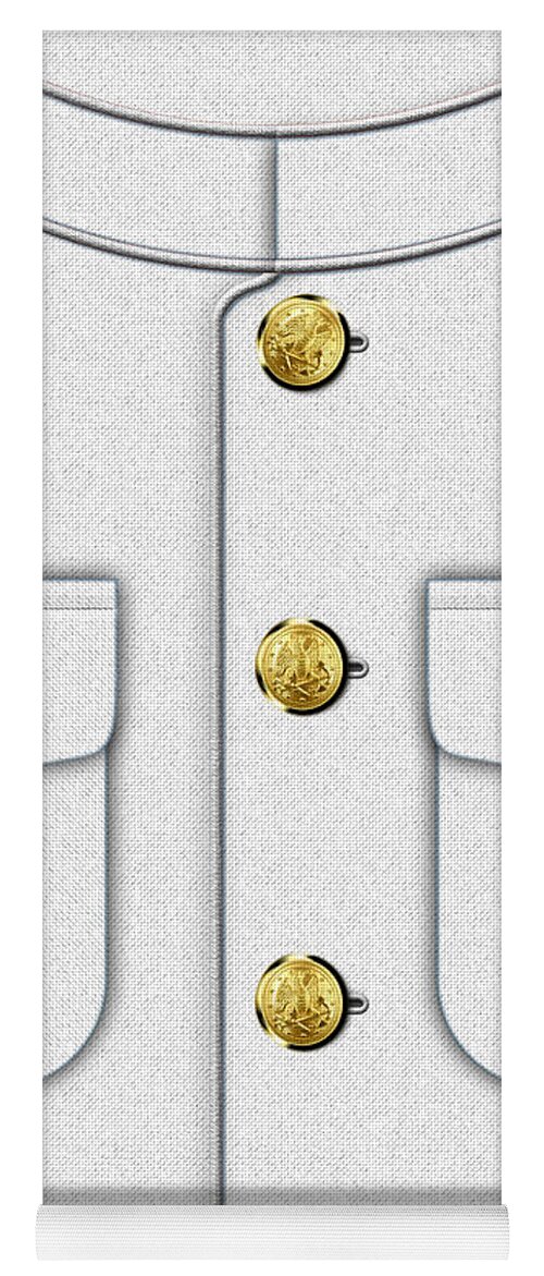 'military Insignia & Heraldry 3d' Collection By Serge Averbukh Yoga Mat featuring the digital art U S Navy Dress White Uniform by Serge Averbukh