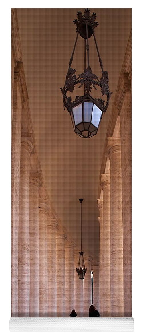 2013. Yoga Mat featuring the photograph Vatican pillar alley by Jouko Lehto