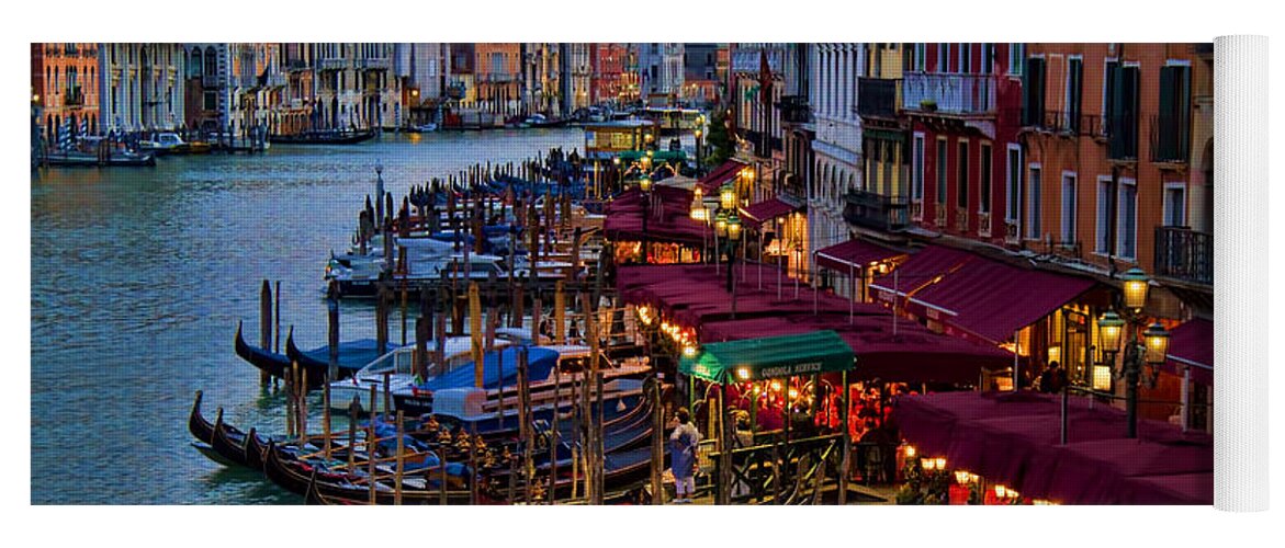 Gondola Yoga Mat featuring the photograph Venetian Grand Canal at Dusk by David Smith