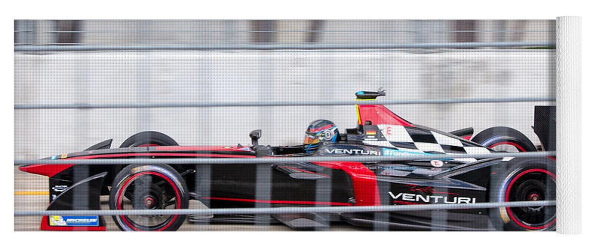 Fia Formula E Yoga Mat featuring the photograph Venturi Race Team ePrix by Rene Triay FineArt Photos