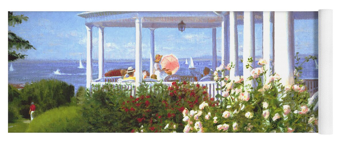 Colony Hotel Yoga Mat featuring the painting Verandah by Candace Lovely