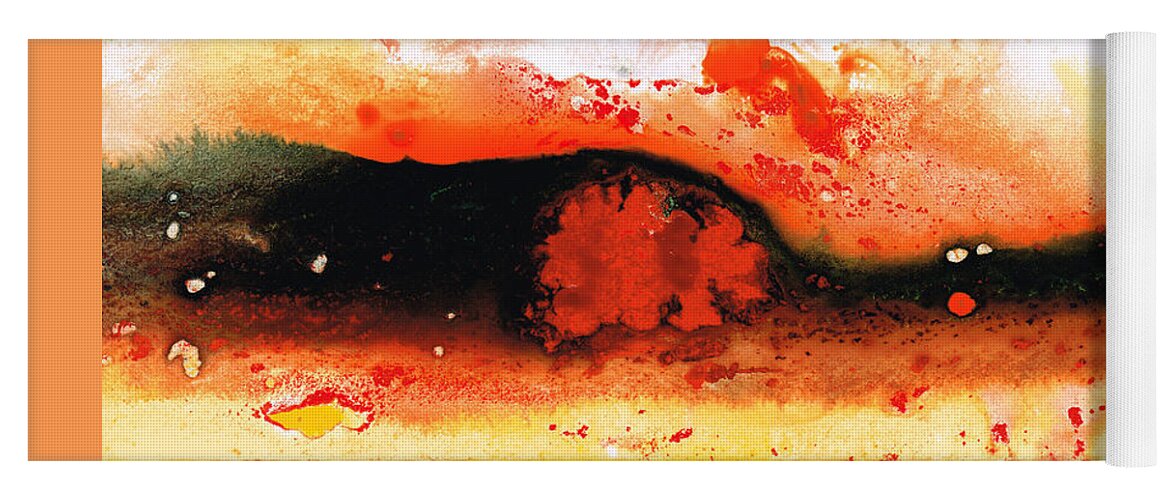 Red Yoga Mat featuring the painting Vibrant Abstract Art - Leap of Faith by Sharon Cummings by Sharon Cummings