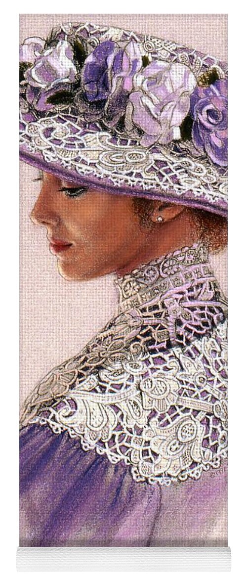 Victorian Lady Yoga Mat featuring the painting Victorian Lady in Lavender Lace by Sue Halstenberg