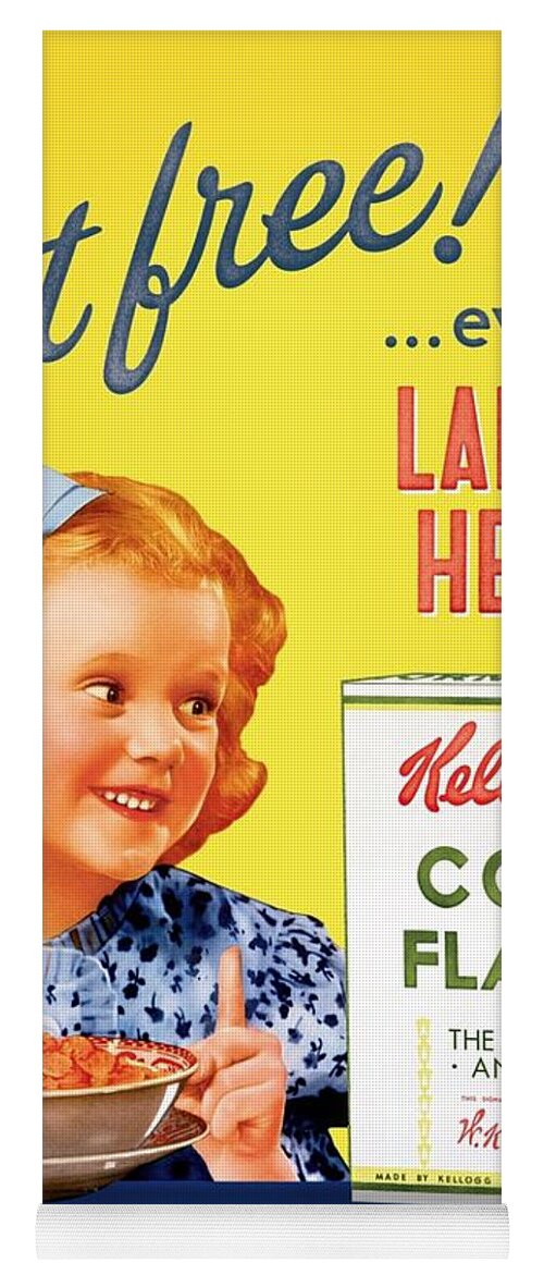 Ad Yoga Mat featuring the photograph Vintage Corn Flakes Ad by Georgia Clare