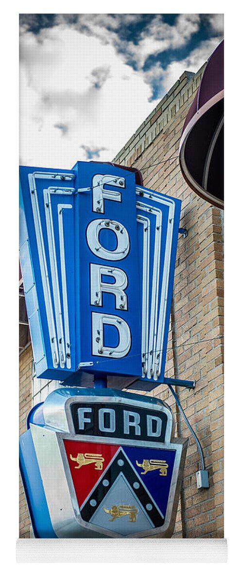 Ford Yoga Mat featuring the photograph Vintage Ford Sign by Paul Freidlund