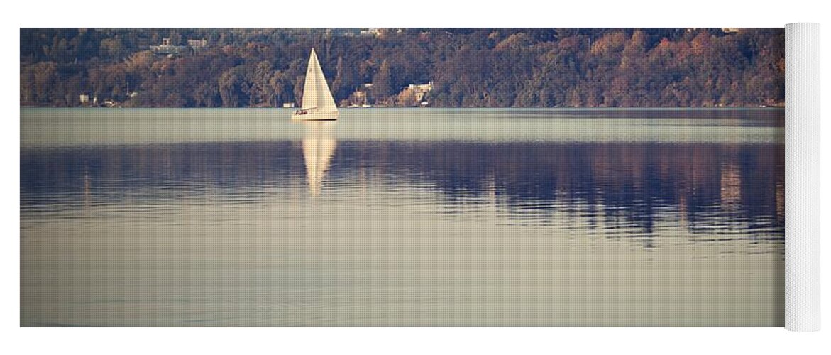  Boat Yoga Mat featuring the photograph Vintage lake by Martin Capek