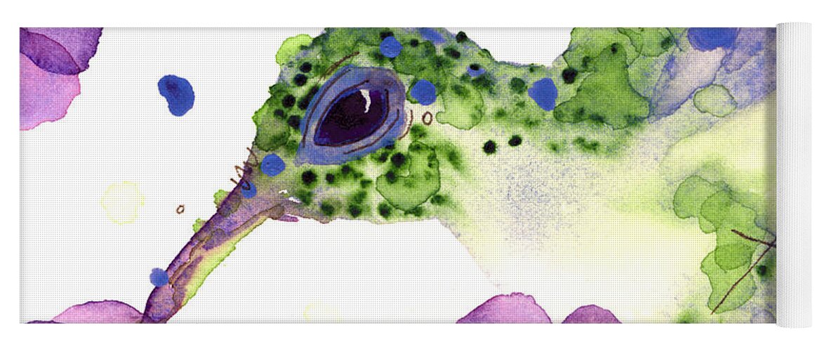 Hummingbird In Flowers Yoga Mat featuring the painting Violet by Dawn Derman