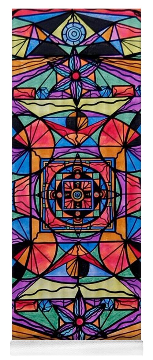 Frequency Painting Yoga Mat featuring the painting Voice Dialogue The One by Teal Eye Print Store