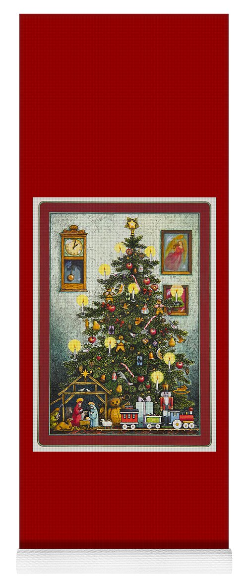 Christmas Yoga Mat featuring the painting Waiting for Christmas Morning by Lynn Bywaters