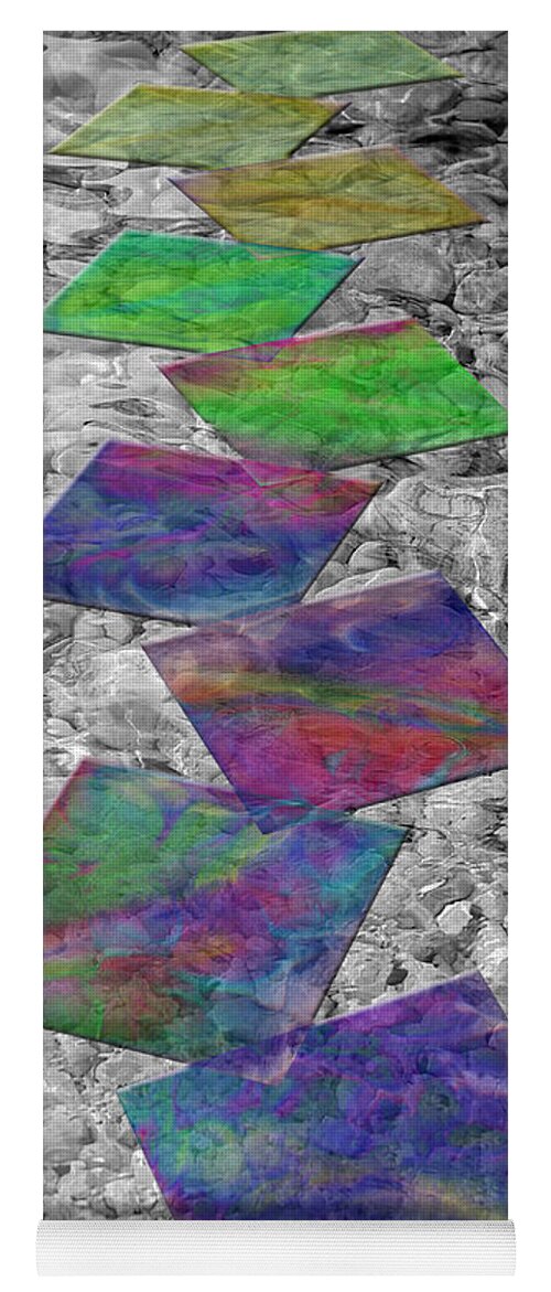 Abstract Yoga Mat featuring the digital art Walk Over the Rainbow by Klara Acel