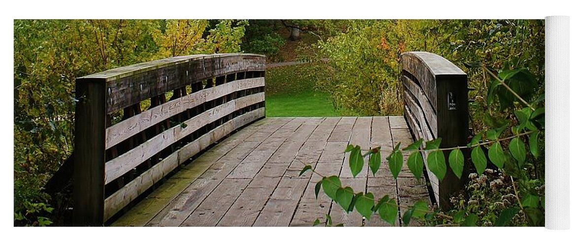 Woodland Yoga Mat featuring the photograph Walking Bridge by Bruce Bley