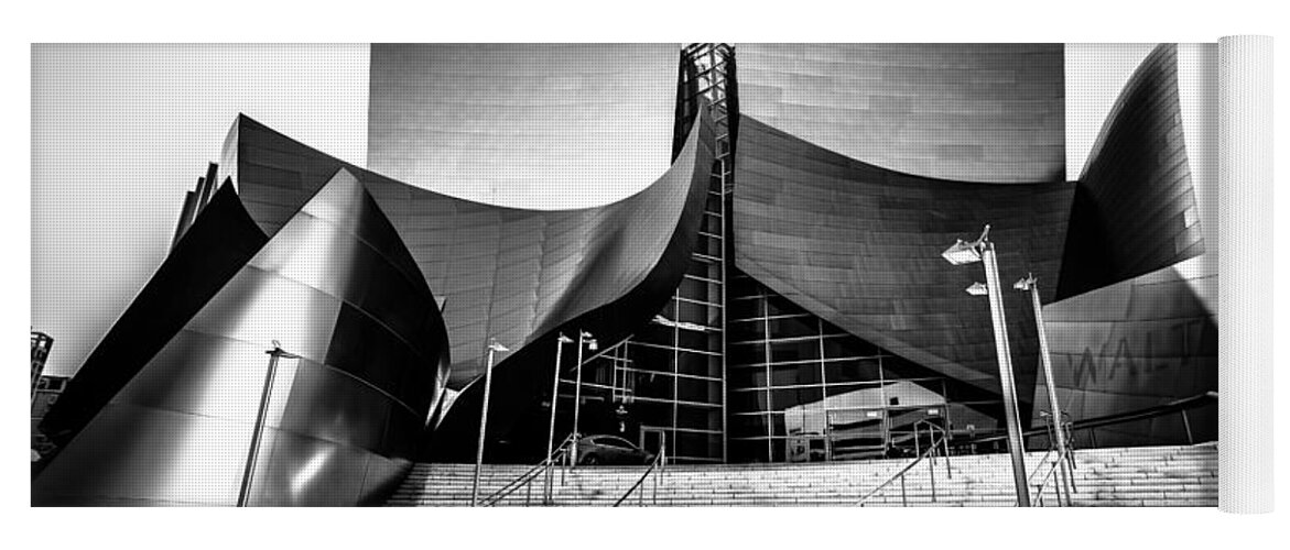 America Yoga Mat featuring the photograph Walt Disney Concert Hall in Black and White by Paul Velgos