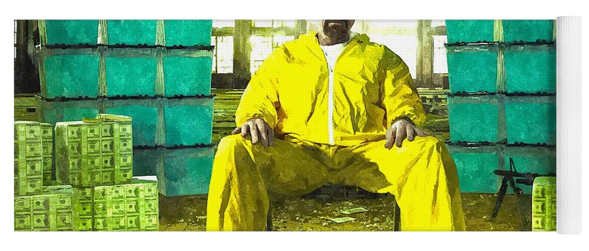 Breaking Yoga Mat featuring the painting Walter White as Heisenberg Painting by Gianfranco Weiss