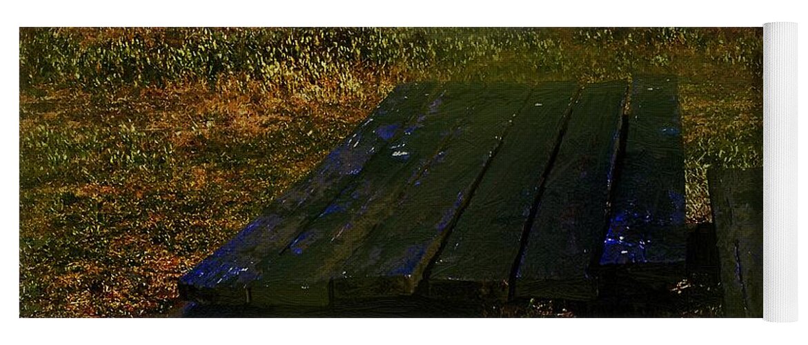 Table Yoga Mat featuring the painting Warped and Weathered by RC DeWinter