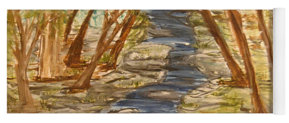 Stream Yoga Mat featuring the painting Washington Backcountry by Suzanne Surber