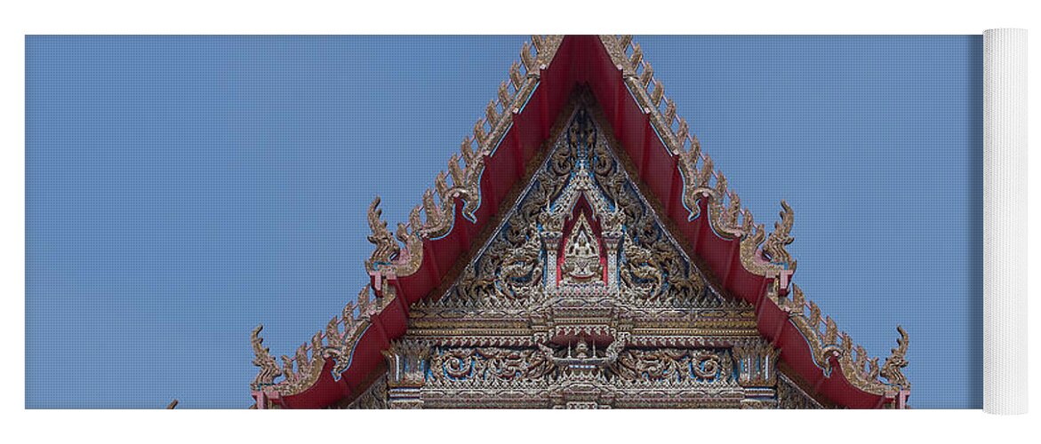 Temple Yoga Mat featuring the photograph Wat Dan Phra Ubosot Gable DTHB1749 by Gerry Gantt