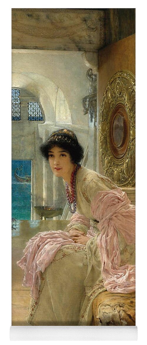 Lawrence Alma-tadema Yoga Mat featuring the painting Watching and Waiting by Lawrence Alma-Tadema