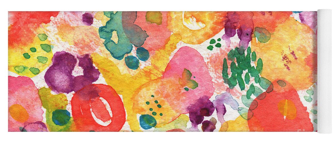 Flowers Yoga Mat featuring the painting Watercolor Garden by Linda Woods