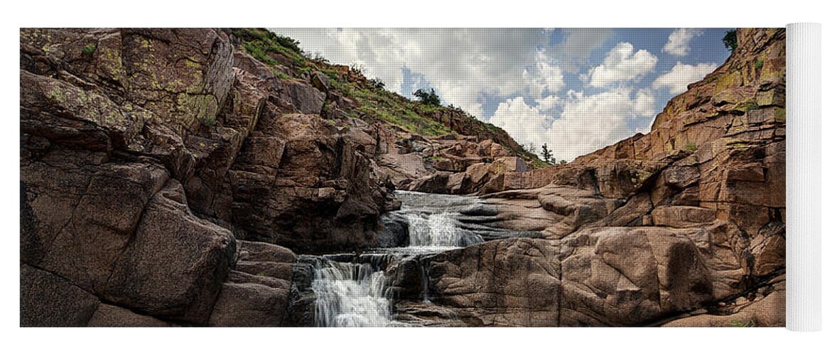 Wichita Mountains Yoga Mat featuring the photograph Waterfall At Forty Foot Hole In The Wichita Mountains by Todd Aaron