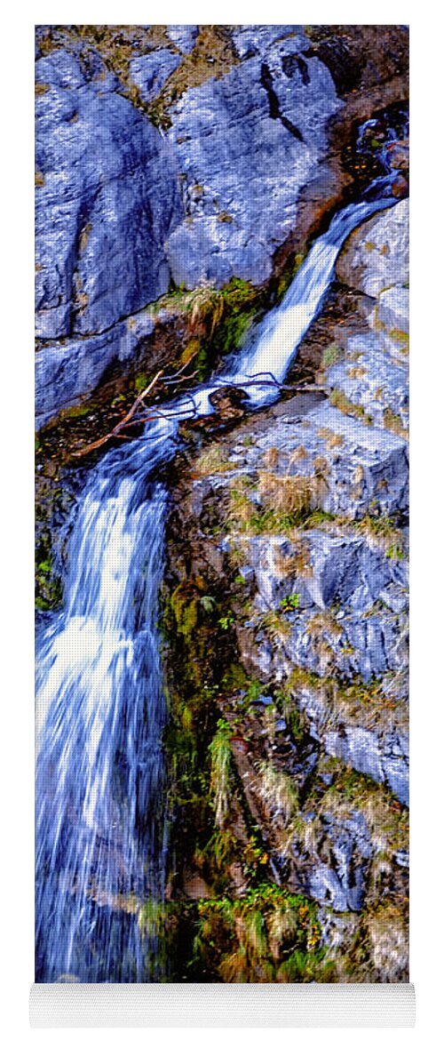 Waterfall Yoga Mat featuring the photograph Waterfall-Mt Timpanogos by David Millenheft