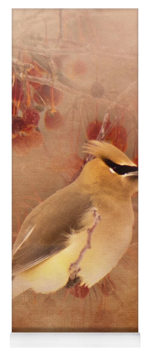 Bird Yoga Mat featuring the photograph Waxwing Buffet by Pam Holdsworth