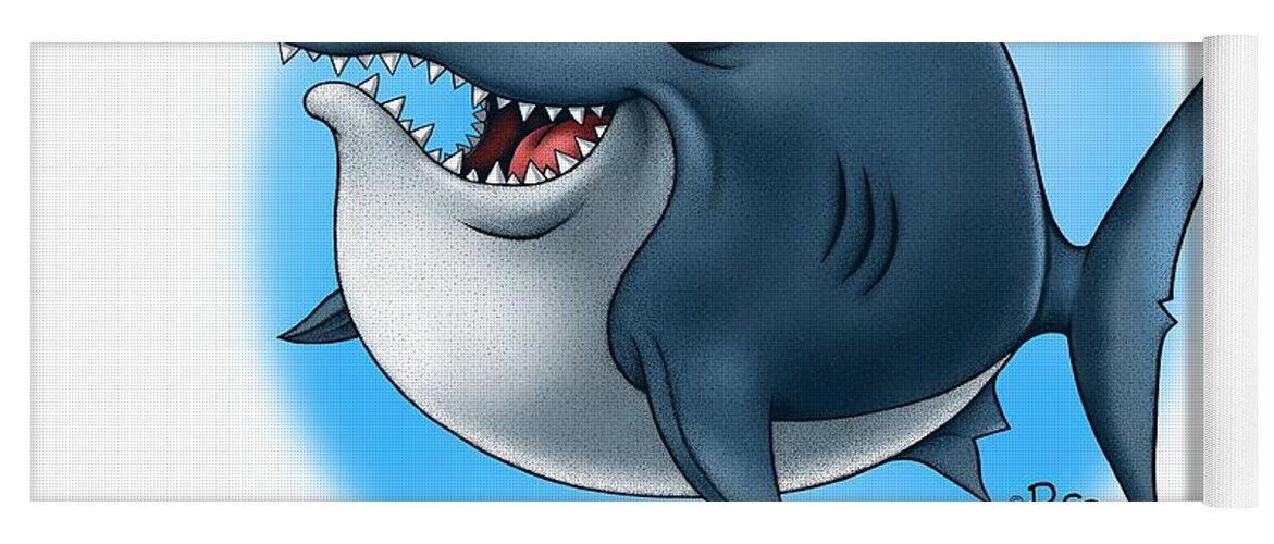 Animals Yoga Mat featuring the digital art We Love Tourists Shark by Scott Ross