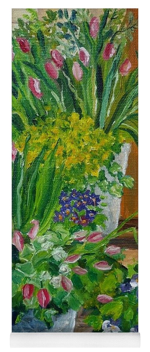 Potted Plants Yoga Mat featuring the painting Welcome Home by Julie Brugh Riffey