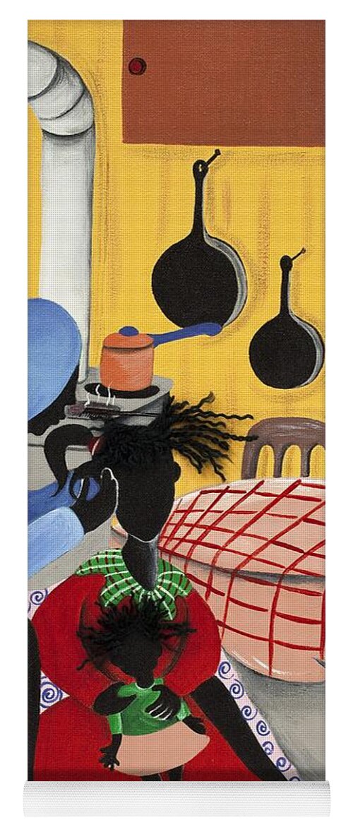 Sabree Yoga Mat featuring the painting What's Cooking by Patricia Sabreee
