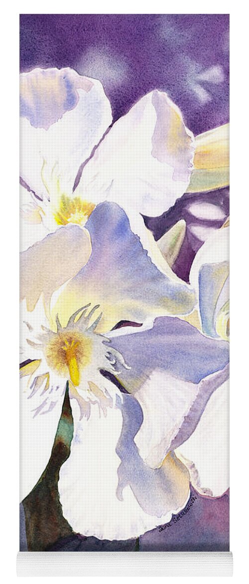 Oleander Yoga Mat featuring the painting White Oleander by Irina Sztukowski