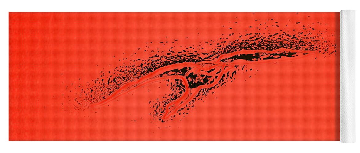 Cygnus Cygnus Yoga Mat featuring the photograph Whooper swan red abstract by Jouko Lehto